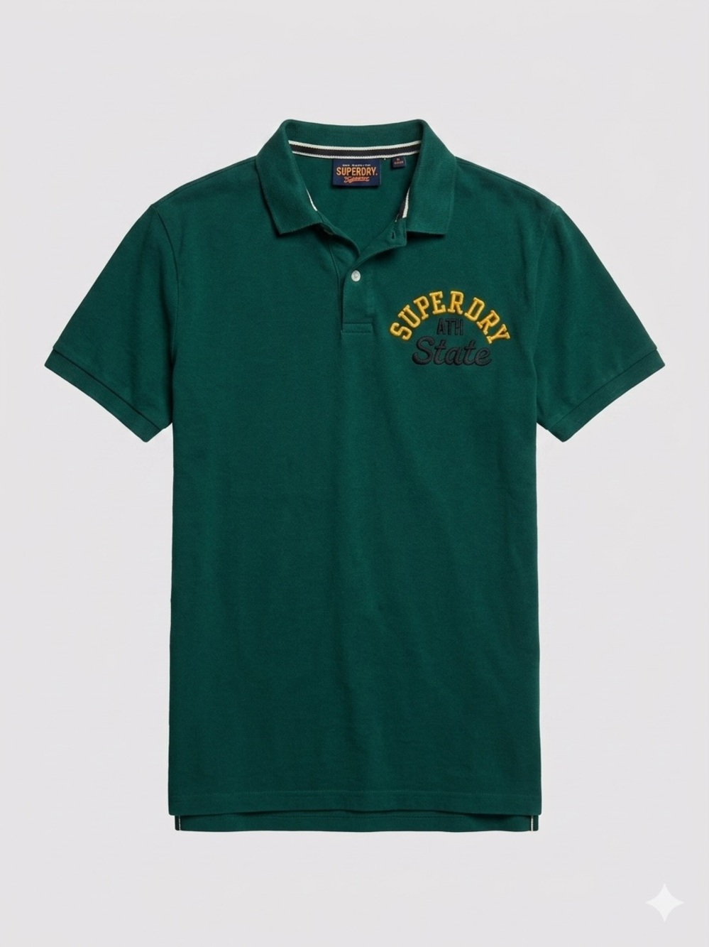 Superdry Dark Green Polo with Yellow Embroidered Logo